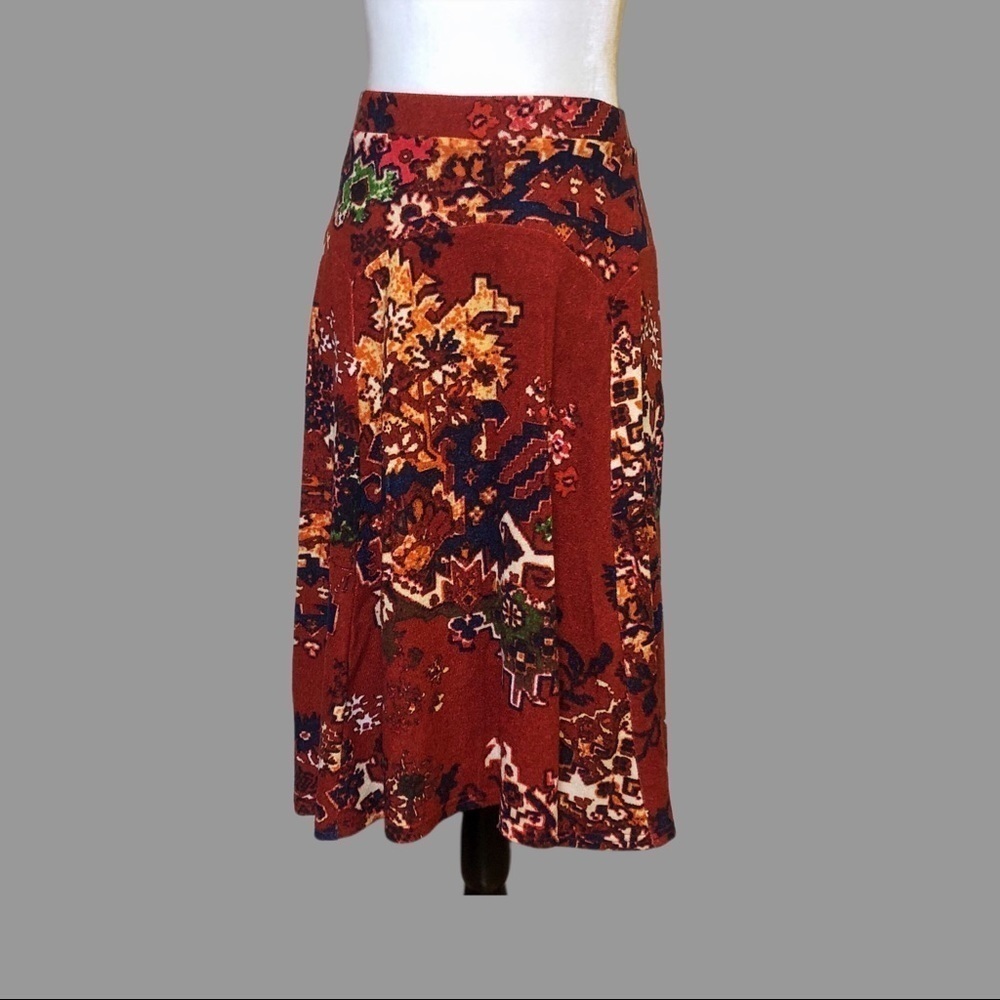💛 XSP 💛 NWT Anthro Skirt Flared A-Line Elastic Waistband Floral Feminine​